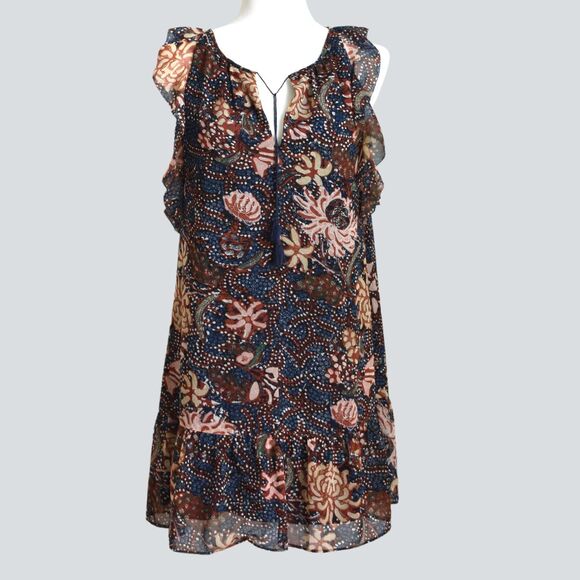 MADEWELL Women's Lily Ruffle Dress in Sea Floral Size XXS - Picture 1 of 7